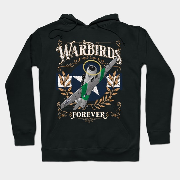 Vintage Warbirds Forever Classic WWII Aviation Nostalgia Hoodie by hobrath